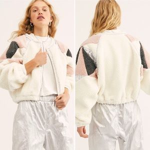 Free People Taurus Plush Color Blocked Jacket